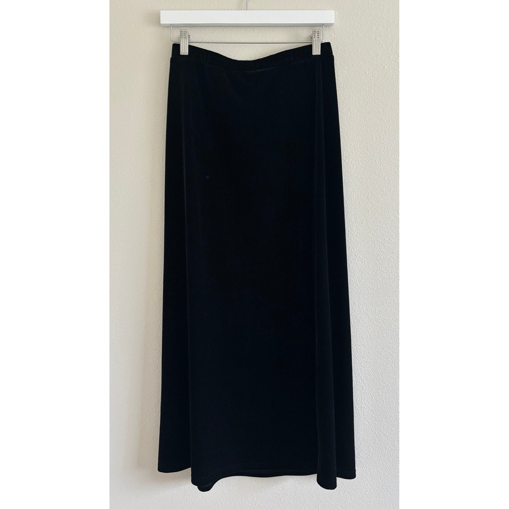 Vintage 90s Velvet Maxi Skirt Womens Medium Black Whimsigoth Grunge Fairy Goth
